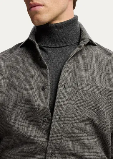 Ralph Lauren Purple Label Men's Glen Check Flannel Button-Down Shirt | Thumbnail 5 Ralph Lauren Purple Label Men's Glen Check Flannel Button-Down Shirt | Thumbnail 5