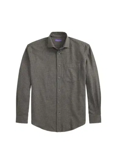 Ralph Lauren Purple Label Men's Glen Check Flannel Button-Down Shirt | Thumbnail 1 Ralph Lauren Purple Label Men's Glen Check Flannel Button-Down Shirt | Thumbnail 1