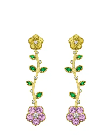 Paul Morelli Wild Child 18K Yellow Gold & Multi-Gemstone Flower Drop Earrings | Thumbnail 2