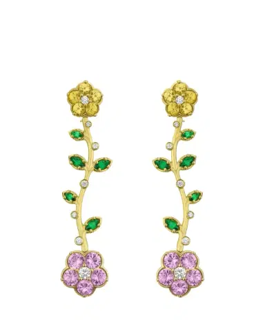Paul Morelli Wild Child 18K Yellow Gold & Multi-Gemstone Flower Drop Earrings | Thumbnail 1