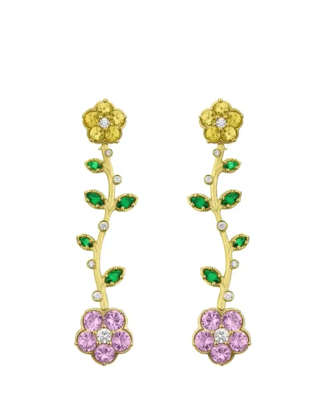 Paul Morelli Wild Child 18K Yellow Gold & Multi-Gemstone Flower Drop Earrings