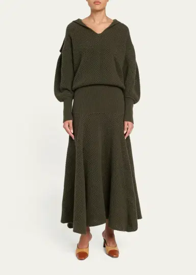 Ulla Johnson Lila Wool Open Knit Sailor-Collar Sweater | Thumbnail 2 Ulla Johnson Lila Wool Open Knit Sailor-Collar Sweater | Thumbnail 2