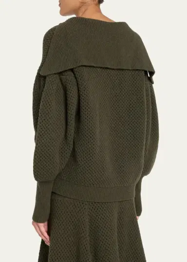 Ulla Johnson Lila Wool Open Knit Sailor-Collar Sweater | Thumbnail 3 Ulla Johnson Lila Wool Open Knit Sailor-Collar Sweater | Thumbnail 3