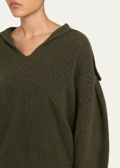 Ulla Johnson Lila Wool Open Knit Sailor-Collar Sweater | Thumbnail 5 Ulla Johnson Lila Wool Open Knit Sailor-Collar Sweater | Thumbnail 5