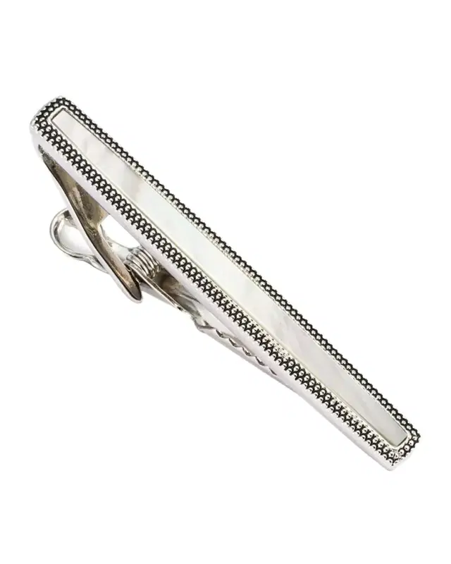 Link Up Men's Mother-Of-Pearl Dotted Frame Tie Bar