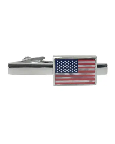 Link Up Men's Mother-Of-Pearl American Flag Tie Bar | Thumbnail 2