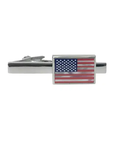 Link Up Men's Mother-Of-Pearl American Flag Tie Bar | Thumbnail 1