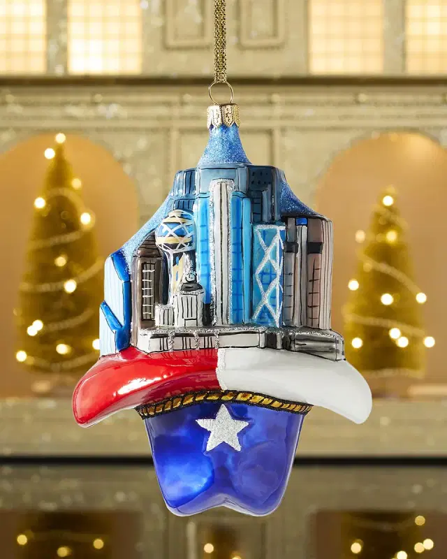 Exclusive Neiman Marcus Dallas Skyline 3D Christmas Ornament