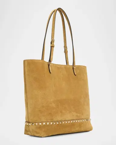 Valentino Garavani Medium Rockstud Suede Tote Bag | Thumbnail 2 Valentino Garavani Medium Rockstud Suede Tote Bag | Thumbnail 2