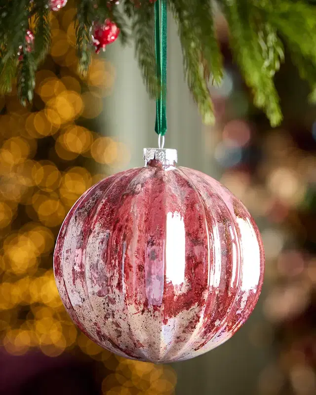 Winward Home x Jim Marvin Fluted Glass Ball Christmas Ornament