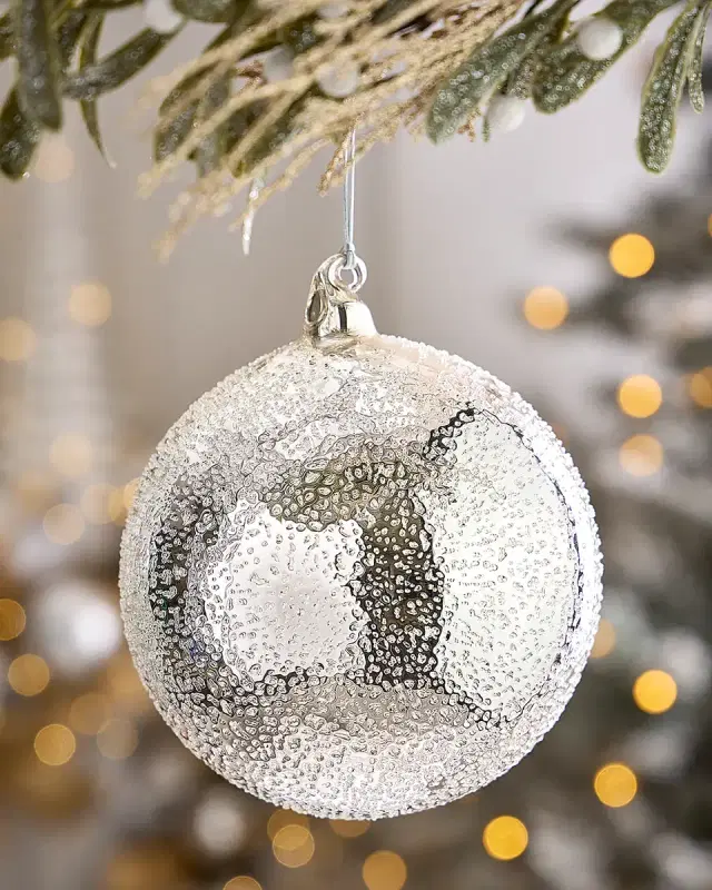 Winward Home x Jim Marvin 5.9" Beaded Glass Ball Christmas Ornament