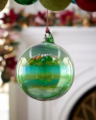 Winward Home x Jim Marvin 4.7" Bottle Glass Ball Christmas Ornament | Thumbnail 1