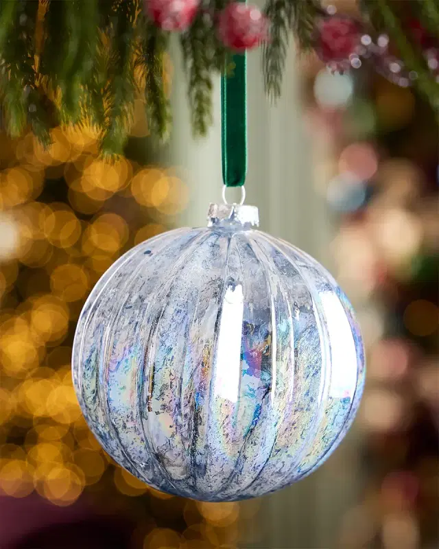 Winward Home x Jim Marvin Fluted Glass Ball Christmas Ornament