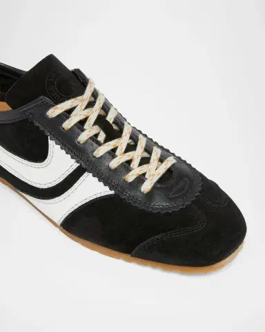 Dries Van Noten Men's Mosaicon T-Toe Suede Low-Top Sneakers | Thumbnail 3