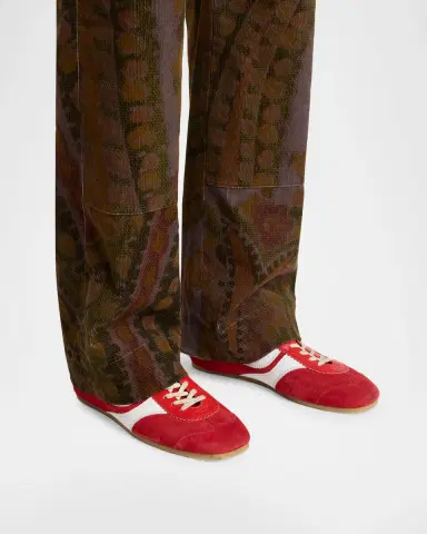 Dries Van Noten Men's Mosaicon T-Toe Suede Low-Top Sneakers | Thumbnail 2