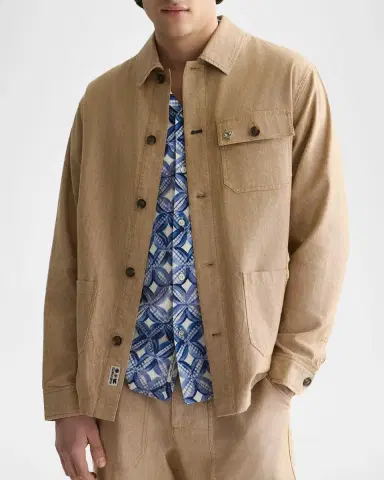Scotch & Soda Men's Cotton and Linen Shirt Jacket | Thumbnail 4