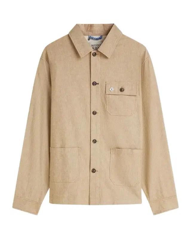 Scotch & Soda Men's Cotton and Linen Shirt Jacket