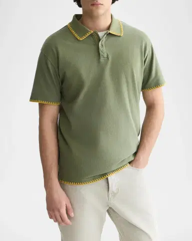 Scotch & Soda Men's Pique Worked-Out Relaxed-Fit Polo Shirt | Thumbnail 4 Scotch & Soda Men's Pique Worked-Out Relaxed-Fit Polo Shirt | Thumbnail 4