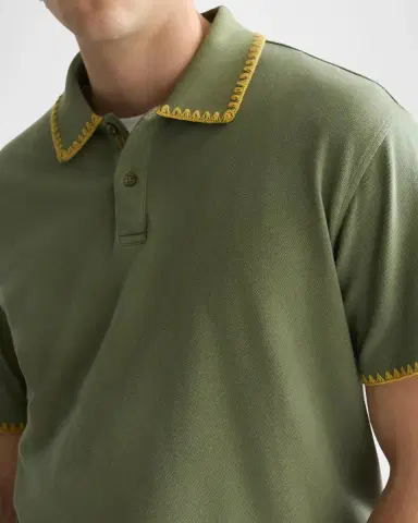 Scotch & Soda Men's Pique Worked-Out Relaxed-Fit Polo Shirt | Thumbnail 5 Scotch & Soda Men's Pique Worked-Out Relaxed-Fit Polo Shirt | Thumbnail 5