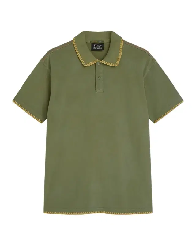 Scotch & Soda Men's Pique Worked-Out Relaxed-Fit Polo Shirt