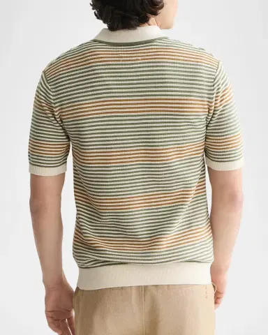 Scotch & Soda Men's Stripe Cotton Knit Polo Shirt | Thumbnail 3 Scotch & Soda Men's Stripe Cotton Knit Polo Shirt | Thumbnail 3