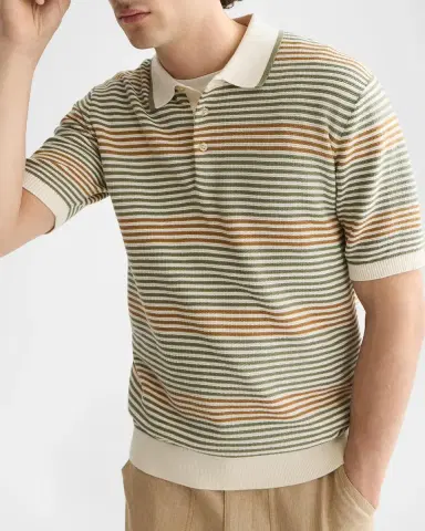 Scotch & Soda Men's Stripe Cotton Knit Polo Shirt | Thumbnail 5 Scotch & Soda Men's Stripe Cotton Knit Polo Shirt | Thumbnail 5