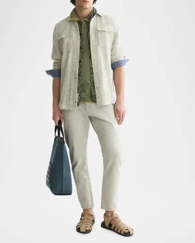 Scotch & Soda Men's Melange Waffle Classic Fit Button-Front Shirt | Thumbnail 2 Scotch & Soda Men's Melange Waffle Classic Fit Button-Front Shirt | Thumbnail 2