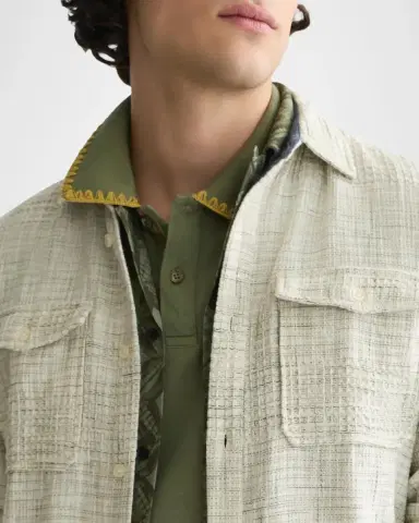 Scotch & Soda Men's Melange Waffle Classic Fit Button-Front Shirt | Thumbnail 5 Scotch & Soda Men's Melange Waffle Classic Fit Button-Front Shirt | Thumbnail 5