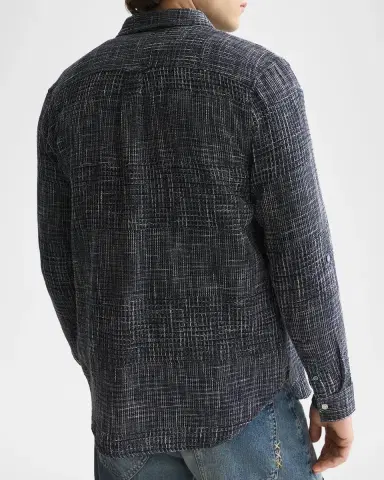 Scotch & Soda Men's Melange Waffle Classic Fit Button-Front Shirt | Thumbnail 3 Scotch & Soda Men's Melange Waffle Classic Fit Button-Front Shirt | Thumbnail 3