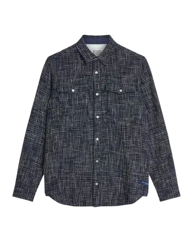 Scotch & Soda Men's Melange Waffle Classic Fit Button-Front Shirt | Thumbnail 1 Scotch & Soda Men's Melange Waffle Classic Fit Button-Front Shirt | Thumbnail 1