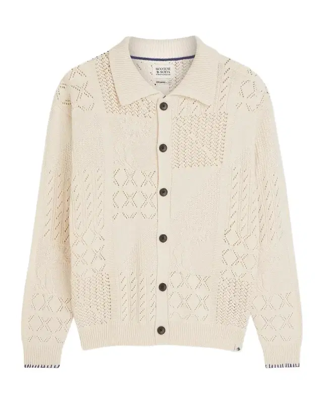 Scotch & Soda Men's Multi-Stitch Cotton Knit Cardigan