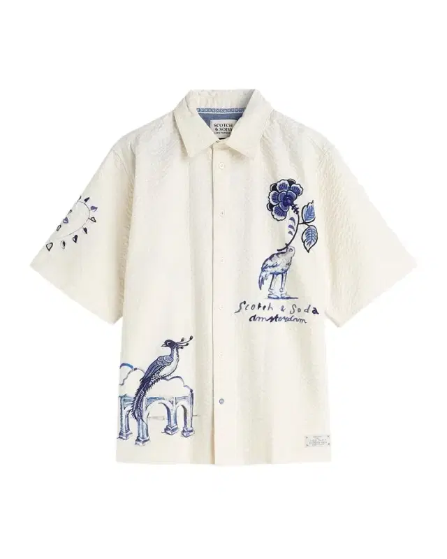 Scotch & Soda x Royal Delft Men's Relaxed Short-Sleeve Shirt