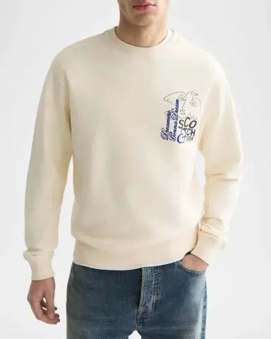 Scotch & Soda Men's Front And Back Artwork Regular-Fit Sweatshirt | Thumbnail 4 Scotch & Soda Men's Front And Back Artwork Regular-Fit Sweatshirt | Thumbnail 4