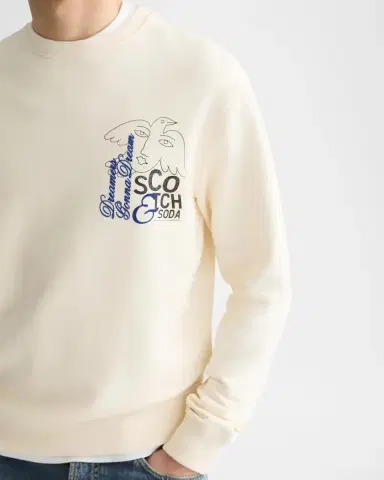 Scotch & Soda Men's Front And Back Artwork Regular-Fit Sweatshirt | Thumbnail 5 Scotch & Soda Men's Front And Back Artwork Regular-Fit Sweatshirt | Thumbnail 5