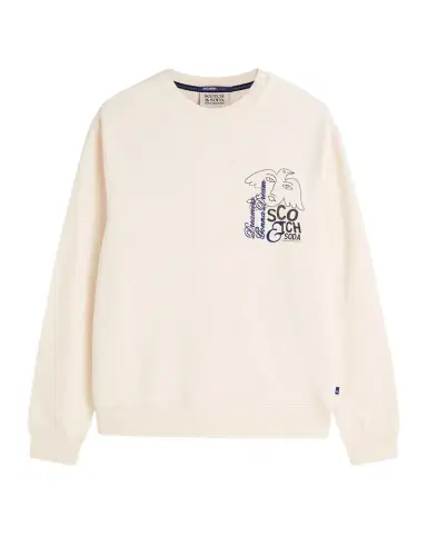 Scotch & Soda Men's Front And Back Artwork Regular-Fit Sweatshirt | Thumbnail 1 Scotch & Soda Men's Front And Back Artwork Regular-Fit Sweatshirt | Thumbnail 1