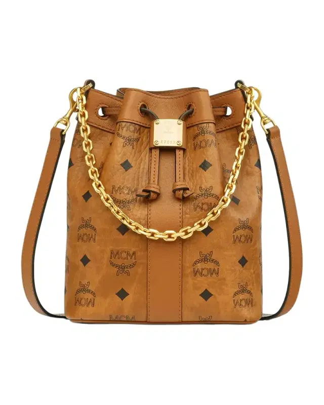 MCM Dessau Visetos Drawstring Bag