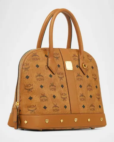 MCM Aren Visetos Stud-Trim Medium Tote Bag | Thumbnail 2