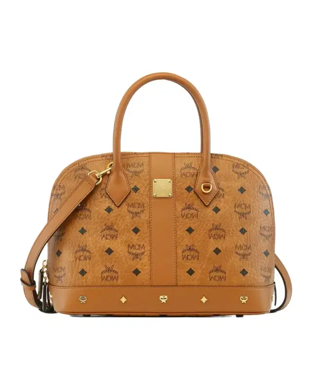 MCM Aren Visetos Stud-Trim Medium Tote Bag