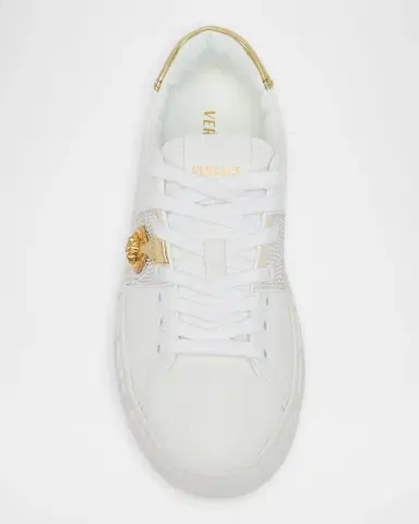 Versace Greca Embellished Leather Low-Top Sneakers | Thumbnail 6 Versace Greca Embellished Leather Low-Top Sneakers | Thumbnail 6