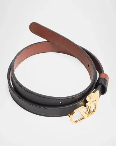Valentino Garavani VLogo Signature Reversible Shiny Calfskin Belt 20MM | Thumbnail 4 Valentino Garavani VLogo Signature Reversible Shiny Calfskin Belt 20MM | Thumbnail 4