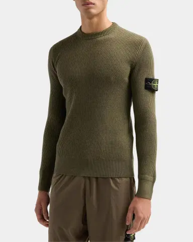 Stone Island Men's Wool Rib-Knit Crewneck Sweater | Thumbnail 4