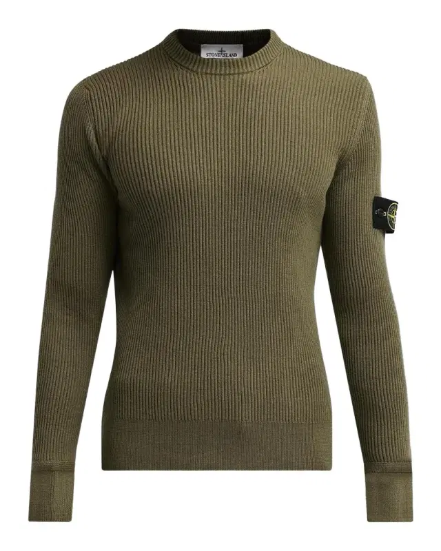 Stone Island Men's Wool Rib-Knit Crewneck Sweater