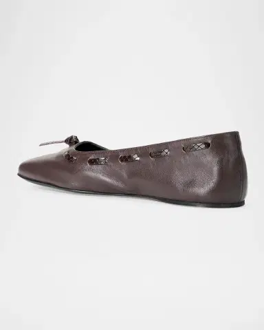 Staud Milo Laced Leather Ballerina Flats | Thumbnail 2 Staud Milo Laced Leather Ballerina Flats | Thumbnail 2