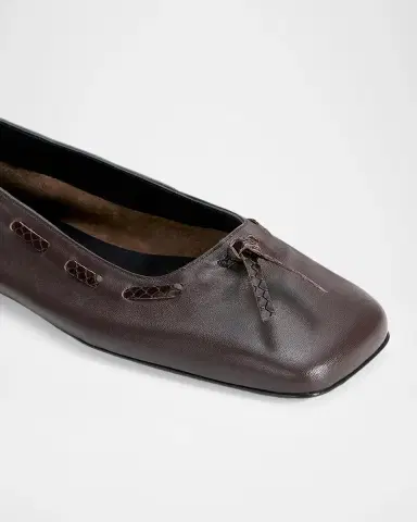 Staud Milo Laced Leather Ballerina Flats | Thumbnail 3 Staud Milo Laced Leather Ballerina Flats | Thumbnail 3