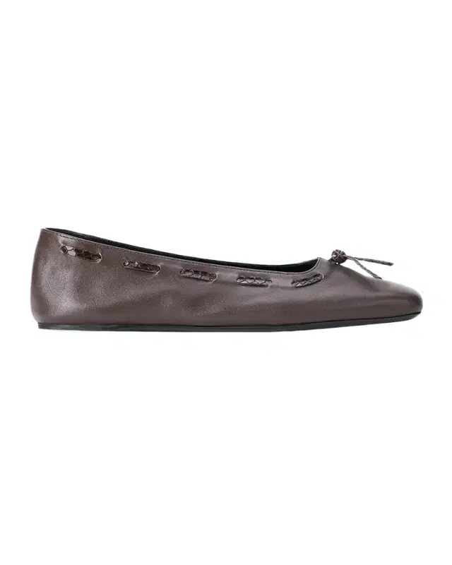 Staud Milo Laced Leather Ballerina Flats