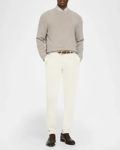 Brunello Cucinelli Men's Wool, Silk and Cashmere Donegal Crewneck Sweater | Thumbnail 2 Brunello Cucinelli Men's Wool, Silk and Cashmere Donegal Crewneck Sweater | Thumbnail 2