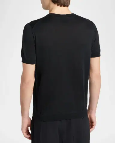 Giorgio Armani Men's Silk-Cotton Crewneck T-Shirt | Thumbnail 2