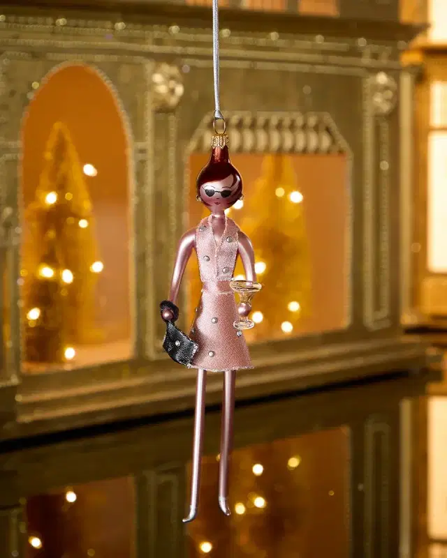 De Carlini Fashionista in Mini Dress Christmas Ornament