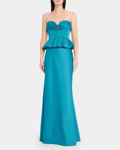 CYNTHIA ROWLEY Sydney Strapless Peplum Trumpet Gown | Thumbnail 2