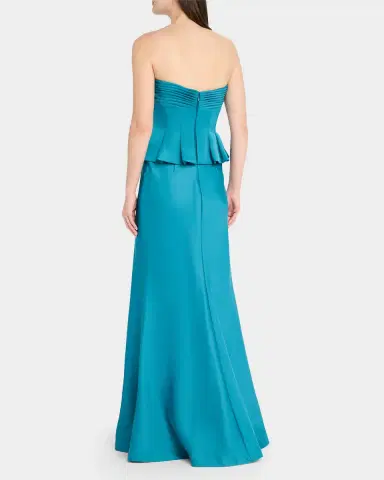 CYNTHIA ROWLEY Sydney Strapless Peplum Trumpet Gown | Thumbnail 3